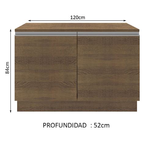 Gabinete Bajo Para Fregadero 120 Cm 2 Puertas Con Encimera Glamy Mar