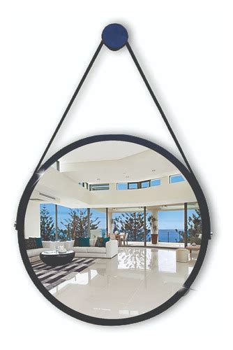 Espelho Redondo Decorativo Suspenso Alça 40cm Suporte Frete grátis