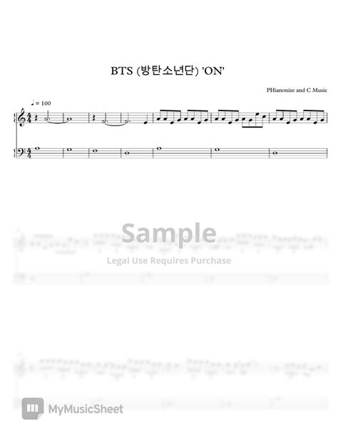 Bts 방탄소년단 On Easy Version Partition Musicale By Phianonize And C Music