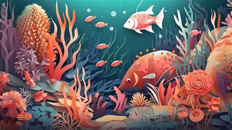 Premium Ai Image Sophisticated Illustration Of Underwater Scene With