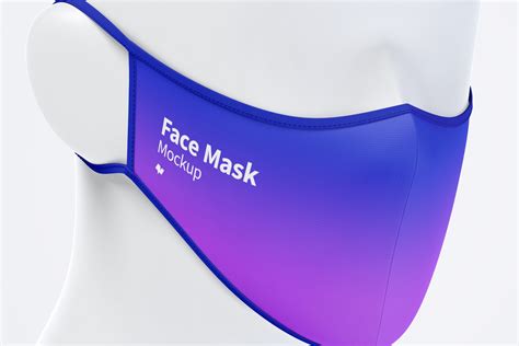 Free Blue Face Mask Mockup Psd Psfreebies