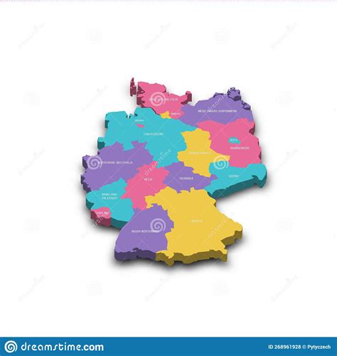 Germany Political Map Of Administrative Divisions Stock Vector