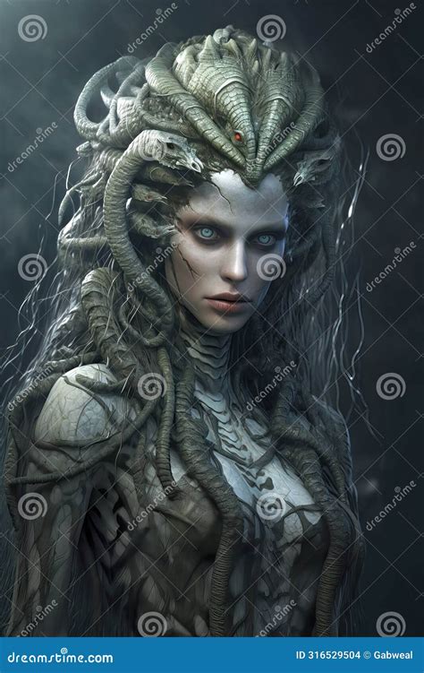 Gorgon Monster Of The Greek Mythology AI Generated Stock Illustration