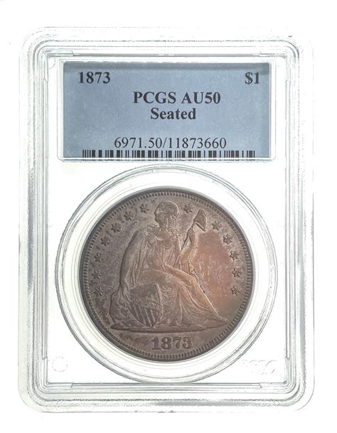 Lot 1873 Seated Liberty Silver Dollar Pcgs Au50