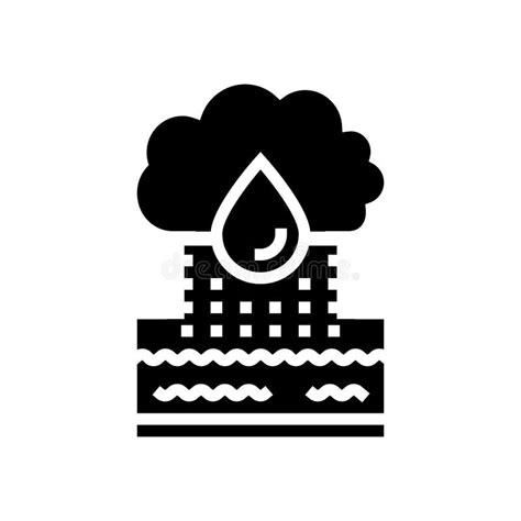 Rainwater Harvesting Green Living Glyph Icon Vector Illustration Stock