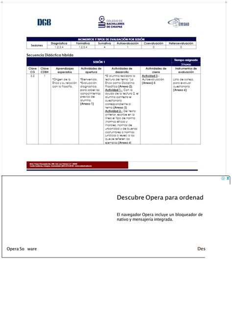 Secuencia didáctica híbrida de Ética I PDF Descargar libre docx