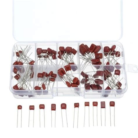 100Pcs Métallisé Polyester Film Condensateur Capacitor Assortment Kit