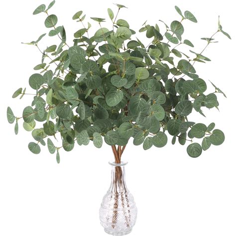 Buy Funarty Pcs Artificial Eucalyptus Leaves Stems In Tall With