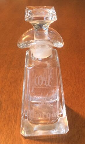 Antique Cut Crystal Etched Glass Cruet Oil Vinegar Fill Lines