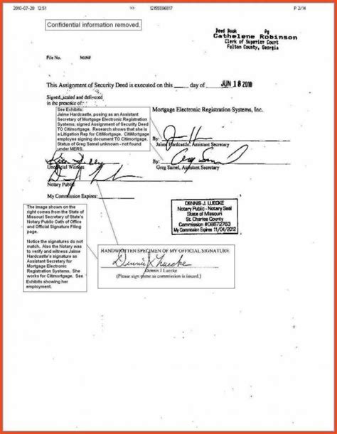 Notary Document Sample Template Business