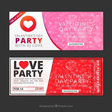 Free Vector | Party valentine day banners