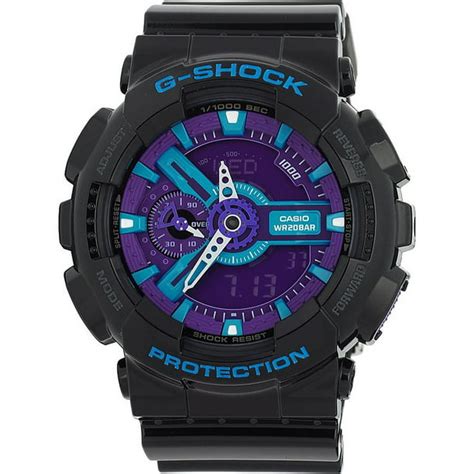 Mens G Shock Xl Ana Digi Resin Watch Black Rubber Strap Multicolor