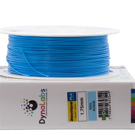 Filamento PLA Boutique Azul Acqua Dynalabs 1 75mm 1kg Loja 3D