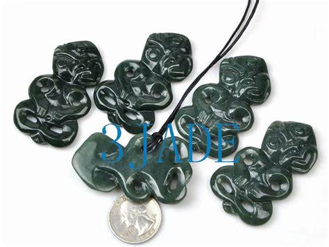 Natural Nephrite Jade Hei Tiki Pendant Greenstone Pounamu Necklace Nz