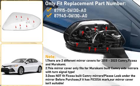 Apeser Compatible With 2018 2023 Toyota Camry Side Mirror
