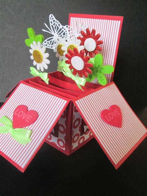 Carte Originale Boite Pop Up Bouquet De Fleurs Cartes Par Les Petits