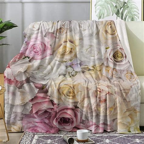 Blume Decke X Cm Drucken Kuscheldecke Bunt Flanell Fleecedecke