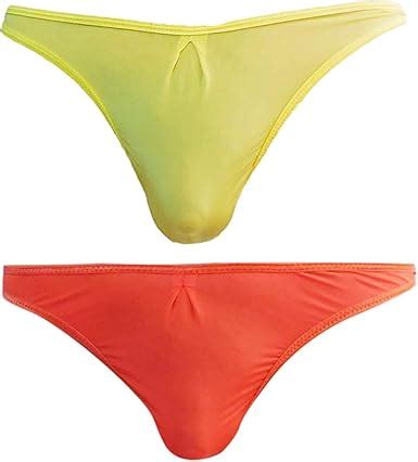 JoyMerit Hommes Comfy Ultra Thin Underwear G String Slip Slip Orange