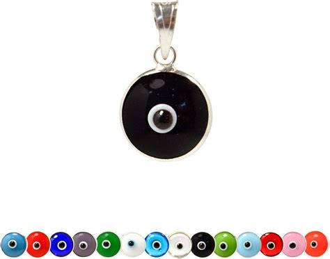 Mizze Made For Luck Black Authentic 925 Sterling Silver 10 Mm Round Glass Turkish