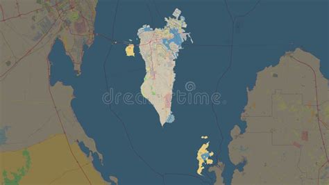 Bahrain Highlighted Topo Standard Stock Illustration Illustration Of