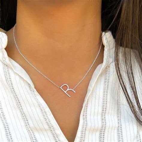 Letter R Necklace | Initial necklace, Initial necklace gold, Gift necklace