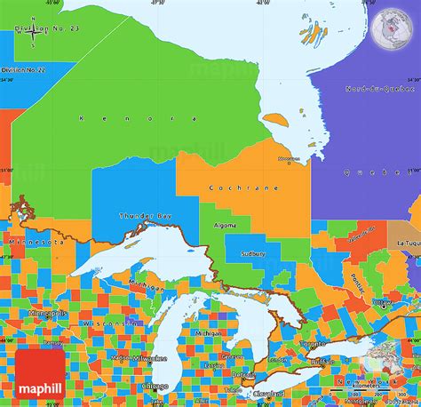 Political Simple Map of Ontario