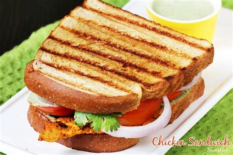 Grilled Chicken Sandwich On Tawa Indian Tandoori Chicken Sandwich