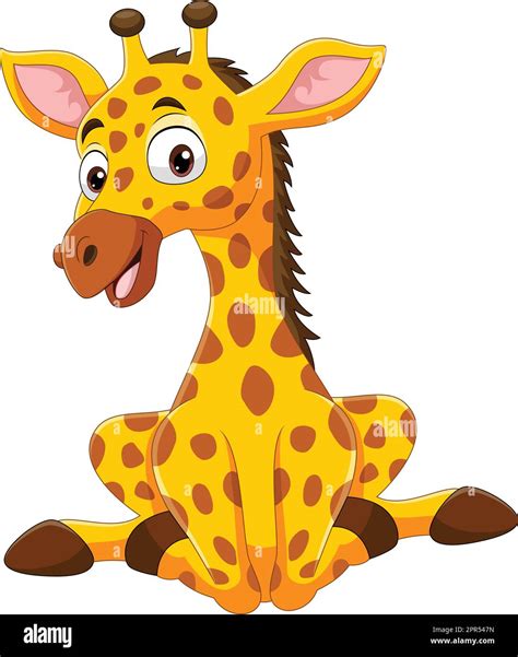 Cartoon Funny Little Giraffe Sitting Stock Vector Image And Art Alamy