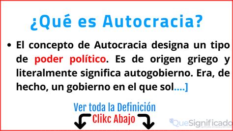 Qu Es Autocracia Significado Caracter Sticas Ejemplos