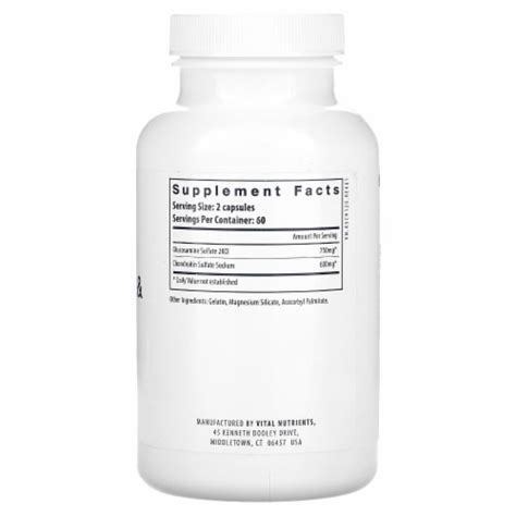 Vital Nutrients Glucosamine Chondroitin Capsules Count