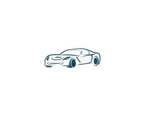 Automotive Car Logo Design With Abstract Sports Vehicle Silhouette