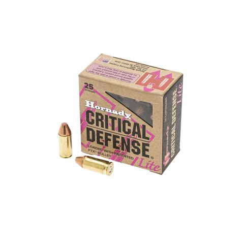 Hornady Critical Defense Lite 9mm 100gr Ftx 25 Rounds