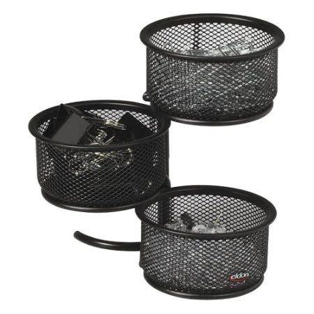 Rolodex Mesh Collection Tier Swivel Tower Sorter Black