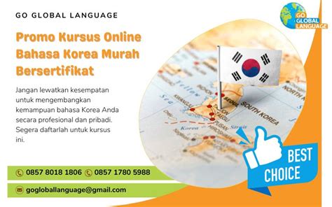 Promo Kursus Online Bahasa Korea Murah Bersertifikat Go Global Language