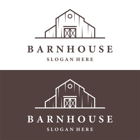 Home or barn logo template design or organic farm barn and vintage ...