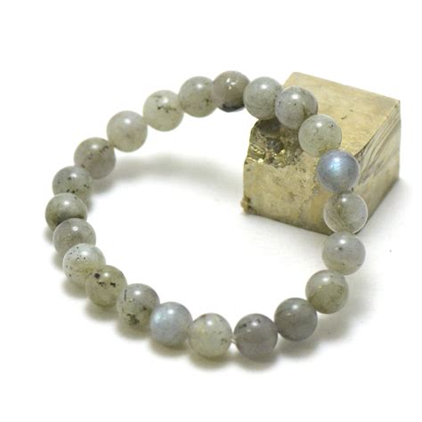 Bracelet Labradorite Perle Ronde Mm Ab Bracelet Labradorite