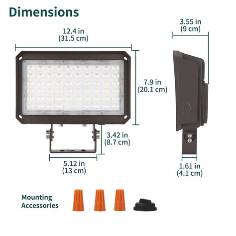 Kadision W Led Flood Light With Dusk To Dawn Photocell W W