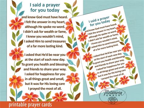 I said a prayer for you today Christian small prayer cards | Etsy