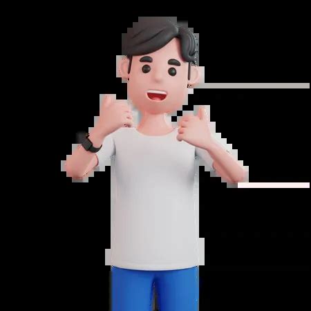 Man Giving Thumbs Up 3D Illustration download in PNG, OBJ or Blend format