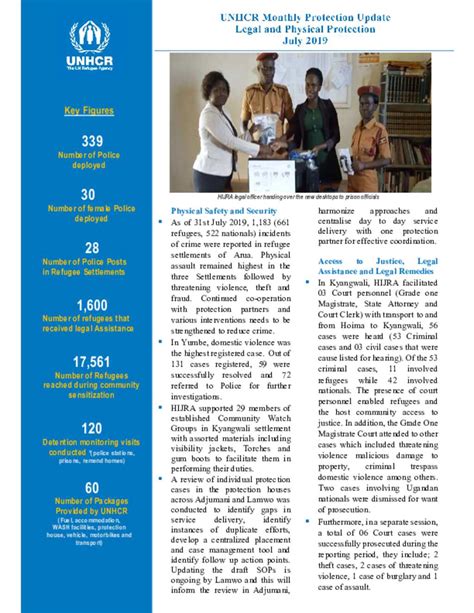 Document UNHCR Legal And Physical Protection Thematic Report July 2019