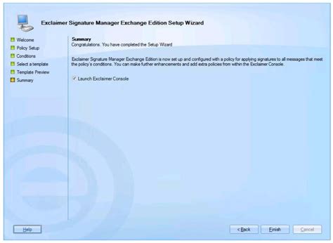 Running The Signature Manager Exchange Edition Setup Wizard Exclaimer