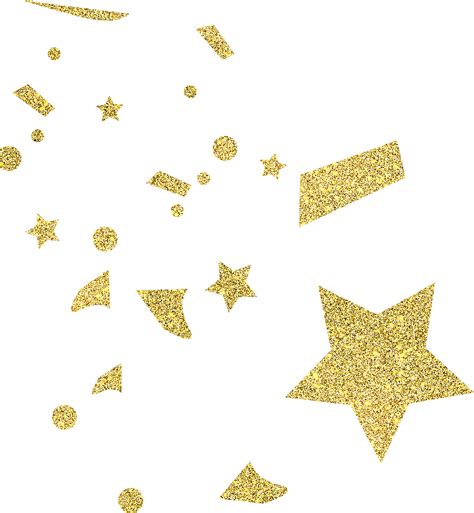 Golden decorative confetti 34139027 PNG