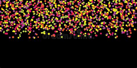 Falling Color Dots On Dark Background Fun Pattern Stock Vector