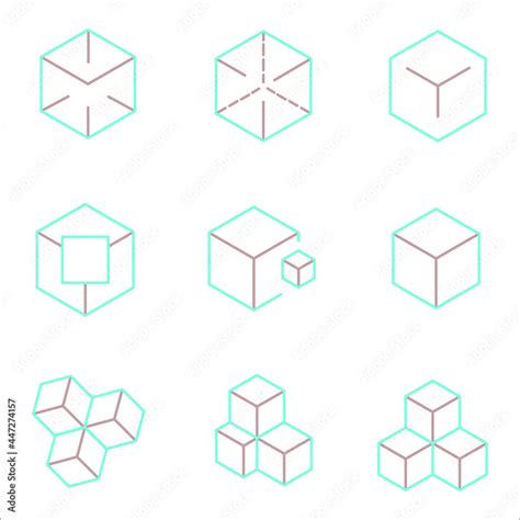 Cube icon set. Cube icon pack symbol vector elements for infographic ...