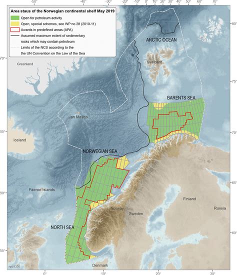 Map Of The Norwegian Continental Shelf By The Norwegian Petroleum