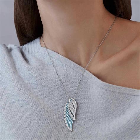 Wings Embrace Aquamarine And Diamond Slider Pendant Garrard