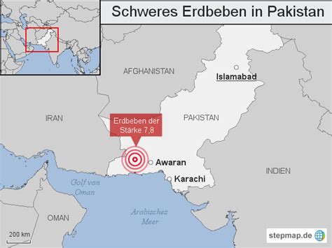 Stepmap Schweres Erdbeben In Pakistan Landkarte F R Pakistan