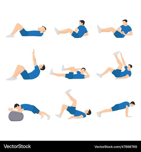 Abs Workout For Men Sport Exercise Perfect Vector Image