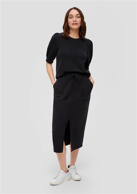 Scuba Midi Skirt Black S Oliver