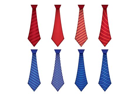 Conjunto De Azul E Vermelho Tie Cravat Vector 121875 Vetor No Vecteezy